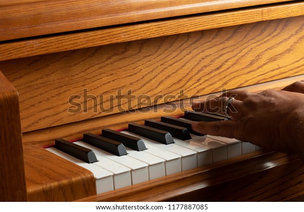 Hands Black Man Playing Piano Stock Photo (Edit Now) 1177887085