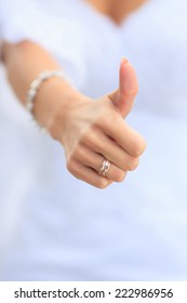 Hands of bride, wedding ring