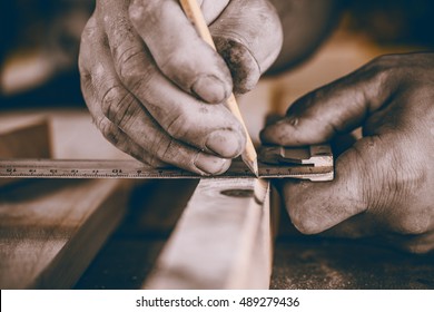 Hands Carpenter, Measuring Work.