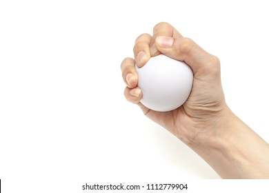 Hands carry or squeeze stress ball for exercise fingers, palm and muscle, in case of painful relief, therapy, use for medical and hospital - Shutterstock ID 1112779904
