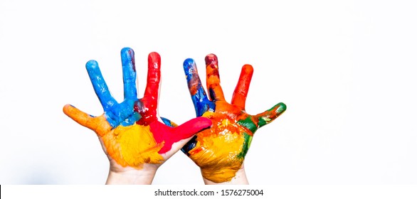 Kids Paint On Hands Images Stock Photos Vectors Shutterstock