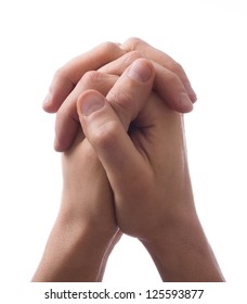 Hands clasped together for a prayer
