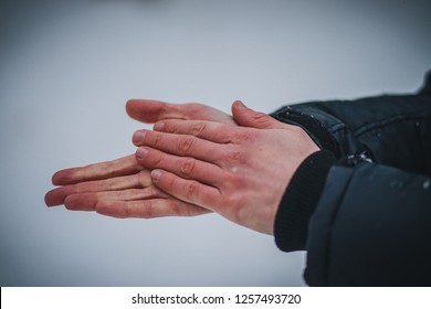 Hands In Cold , Winter , Bad Weather