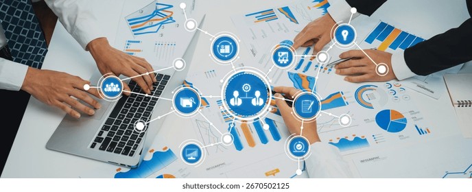 Hands Collaborating on Data Analysis with Charts and Laptops, Showcasing Digital Networking and Business Strategy Concepts. Amity