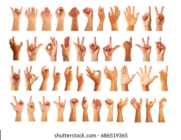 Hands Collection Gesture Symbols Show Hand Stock Photo 686519365 ...