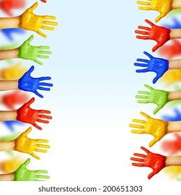 Hands Of Different Colors. Cultural And Ethnic Diversity