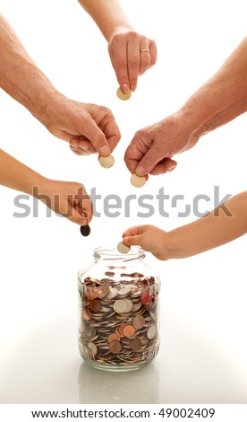 Similar – Image, Stock Photo Hands of different generations in a family moment