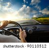 driving car interior steering