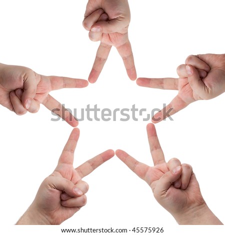 Hands in the form of a star