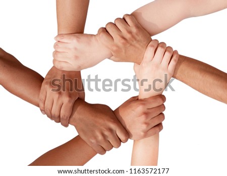 Hands forming a unity circle 