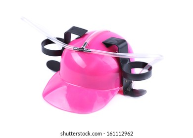 Hands free for drink hat. Isolated on a white background.