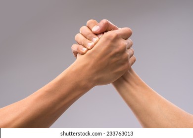 Hands Of Friends Greeting Each Other