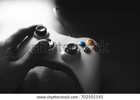 hands with a gamepad