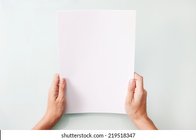 Hands Holding Blank A4 Copy Space Letter 