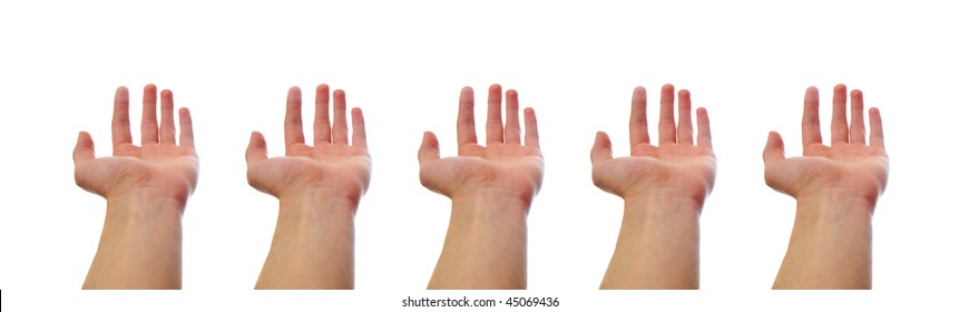 Hands Holding A Blank Concept Isolated On White Background. First Person Point Of View. This Image Could Be Used For Almost Anything.