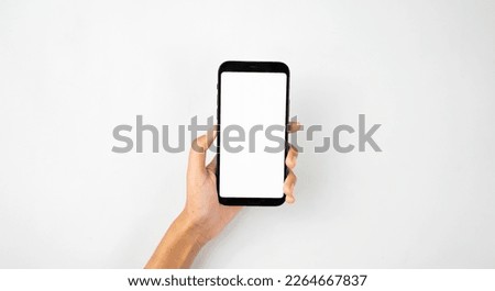 hands holding blank screen smartphone