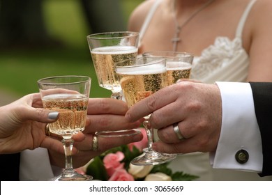 Hands Holding Champange Glasses