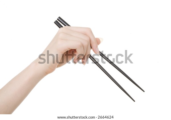 holding chopsticks