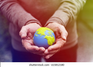 Hands Holding Environmental Conservation Globe Stock Photo (Edit Now ...