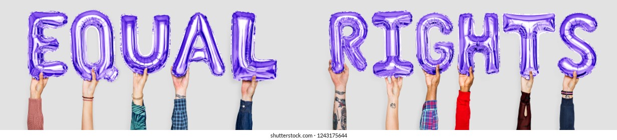 Hands Holding Equal Rights Word Balloon Stock Photo 1243175644 ...