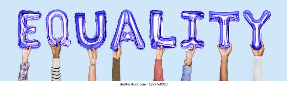 Hands Holding Equality Word Balloon Letters Stock Photo 1229768323 ...