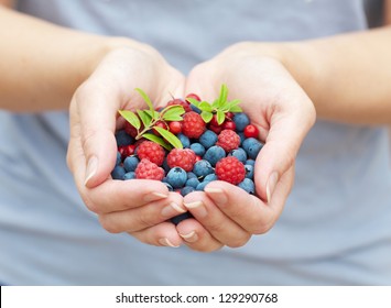 Hands Holding Fresh Berries