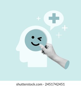 Hands holding happy smile, inside human brain, Thinking, positive, mental health, mindset, growth, Client, Mindfulness, Success, Cheerful, Alert, Atmospheric environment, Well-being, Mental  - Powered by Shutterstock