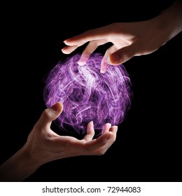 Hands Holding A Magical Orb.