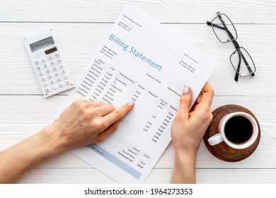 Hands Holding Medical Billing Statement. Payment For Health Care Service