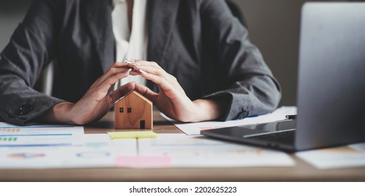 Hands Holding Modern House, Family Home, Homeless Shelter And Real Estate, Housing And Mortgage Crisis, Foster Home Care, Family Day Care, Social Distancing
