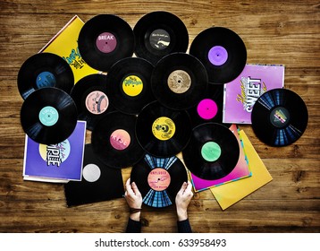 Hands Holding Music Vinyl Collectible Record