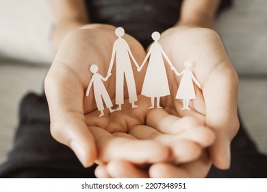 Hands Holding Paper Family Cutout, Family Home,life Insurance, Adoption Foster Care, Homeless Support , Mental Health, Homeschooling Education, Autism Support, Parent Day