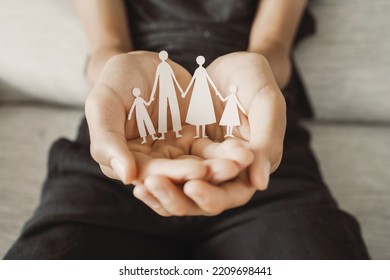 Hands Holding Paper Family Cutout, Family Home,life Insurance, Adoption Foster Care, Homeless Support , Mental Health, Homeschooling Education, Autism Support, Parent Day