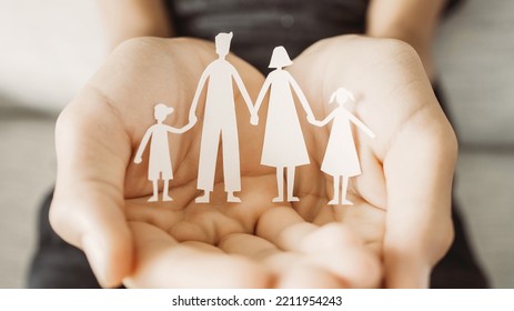 Hands Holding Paper Family Cutout, Family Home,life Insurance, Adoption Foster Care, Homeless Support , Mental Health, Homeschooling Education, Autism Support, Parent Day