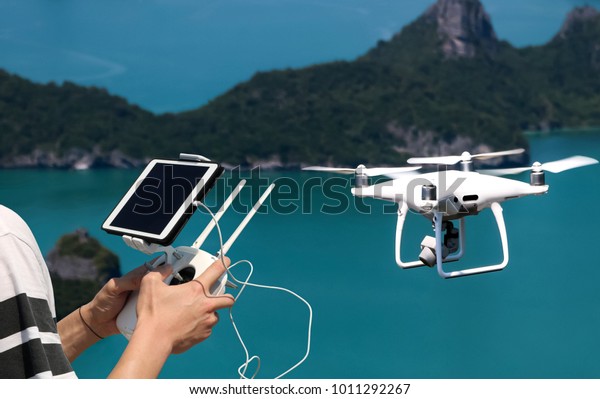 Hands Holding Remote Control Drone Camera Stock Photo (Edit Now) 1011292267