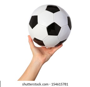 サッカーボールを持つ手 白い背景に写真素材 Shutterstock