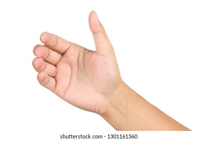 Empty Hand Showing Gesture Holding Bottle Stock Photo (Edit Now) 1938227314