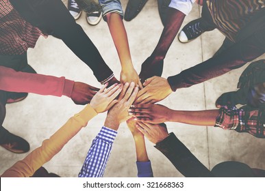 Hands Holding Teamwork Cooperation Togetherness Concept