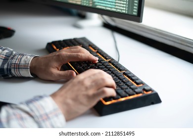 hands input text in computer, person typing on keyboard