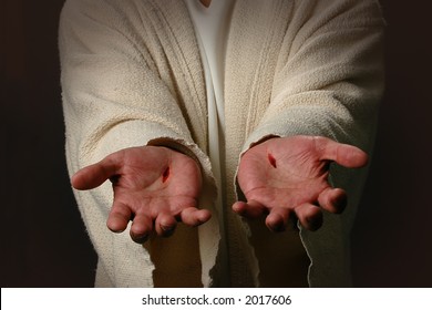 The Hands Of Jesus Showing Scars