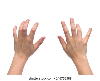 hands of a kid typing over white