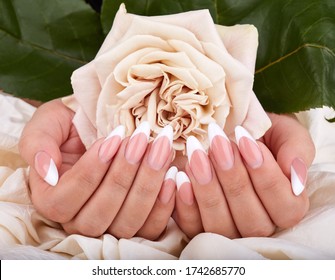 Hands long nails holding