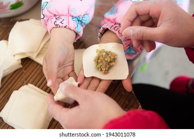 Hands To Make Dumplings At Home