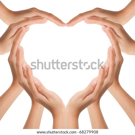 Hands make heart shape