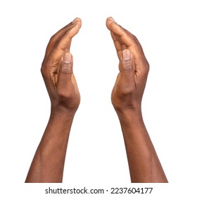 Hands making protecting gesture, isolated on white background - Shutterstock ID 2237604177