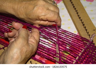 Hands Making Tapestry Very Skillfully