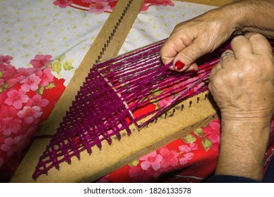 Hands Making Tapestry Very Skillfully