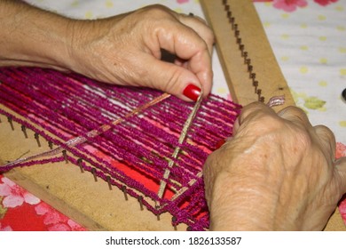 Hands Making Tapestry Very Skillfully