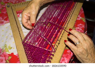 Hands Making Tapestry Very Skillfully