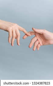 Hands Of Man And Woman Touching To Each Other, People Relationship